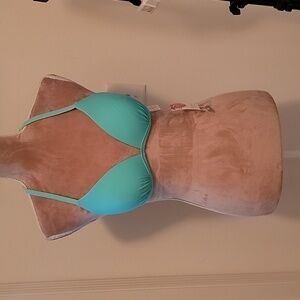 Islander "Mint Frost" Padded String Bikini Top, Size M, NEW with Tags